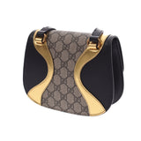 GUCCI Gucci GG Shoulder Bag Osirido Black/Gold 500781 Women's PVC/Calf Shoulder Bag Shindo Used Ginzo