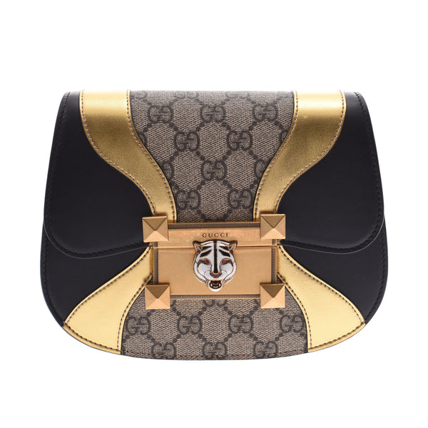 Gucci CI Shoulder Bag Black / gold 500781 Womens PVC / calf Shoulder Bag NEW