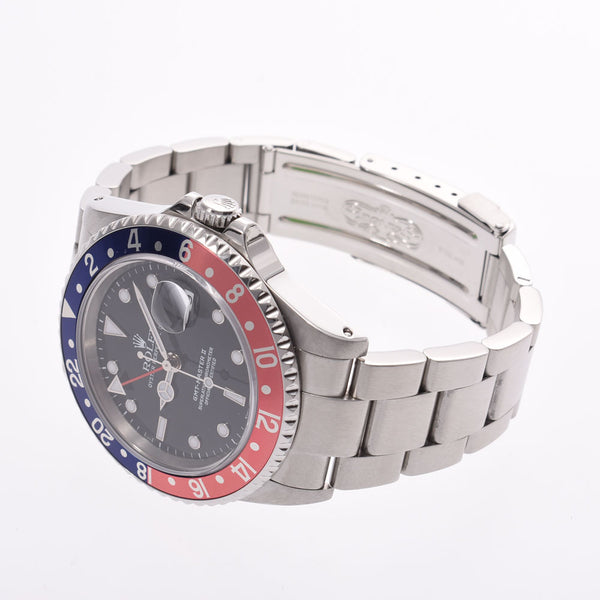 ROLEX ロレックス GMTマスター2 青/赤ベゼル ペプシ 16710 メンズ SS 腕時計 自動巻き 黒文字盤 ABランク 中古 銀蔵