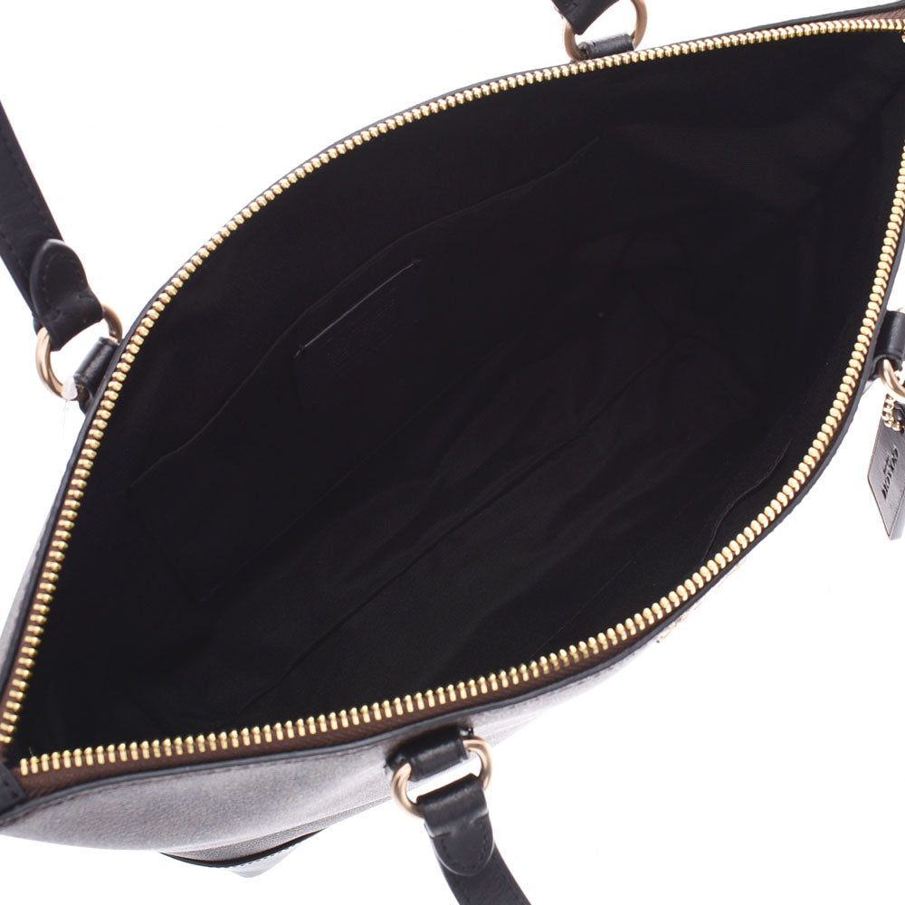 コーチトートバッグ シグネチャー ダークブラウン/黒 ユニ