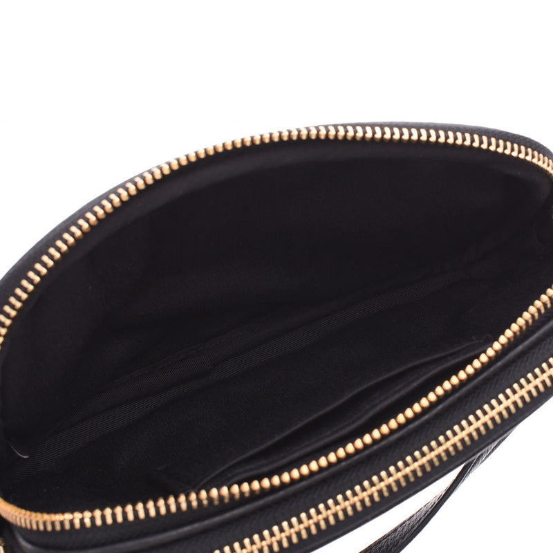 COACH coach pochette type outlet black gold metal fittings F30259 ladies calf shoulder bag unused Ginzo
