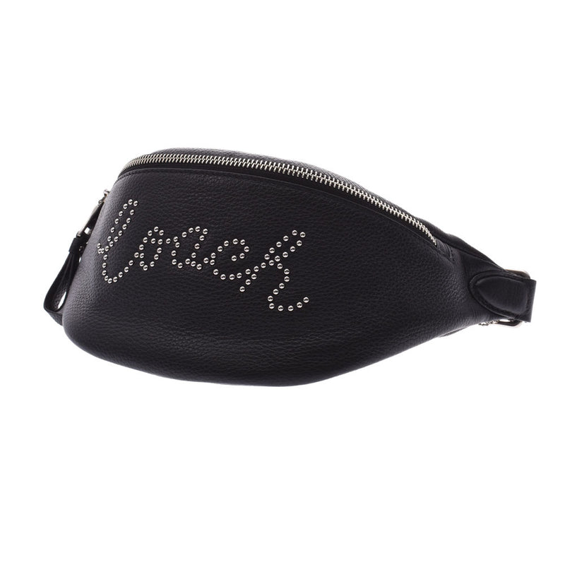 COACH coach body bag studs black F88875 unisex calf bum-bag-free silver storehouse