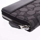 COACH coach Signatures, long wallet, wallet, wallet, black F76638 Ladies canvas, canvas length, wallet, purse, unused silver.