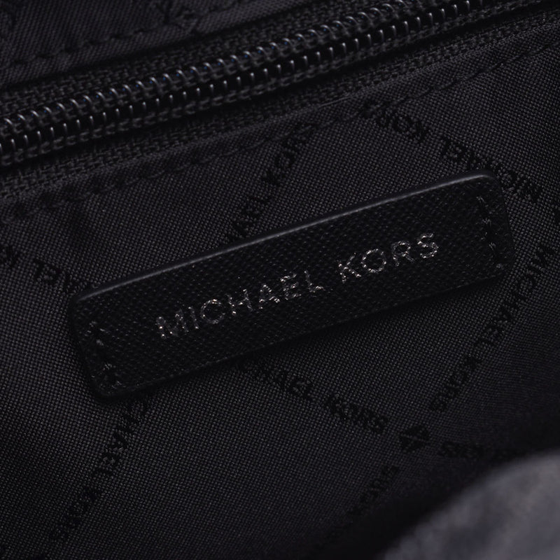 Michael Kors Michael Kors喷气套装旅行大黑银硬件35F8STVM7B男女皆宜的斜messenger包未使用银