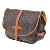 ●「LOUIS VUITTON = Louis Vuitton Monogram Somur 30 Brown M42256 = Unisex Monogram Canvas Shoulder Bag B Rank used silverware