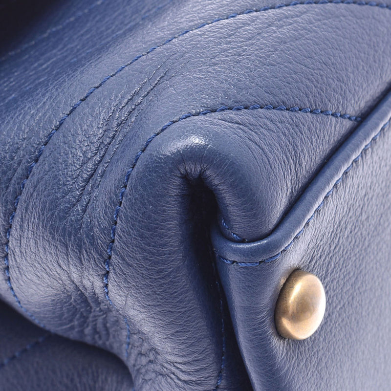 Chanel V stitch 2WAY handbag blue gold hardware Womens Leather / Python shoulder bag a