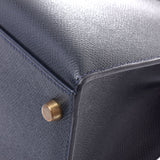 HERMES Hermes Kelly 28 outside sewing dark blue gold metal fittings ○ U carved seal (about 1991) レディースクシュベル 2WAY bag AB rank used silver storehouse