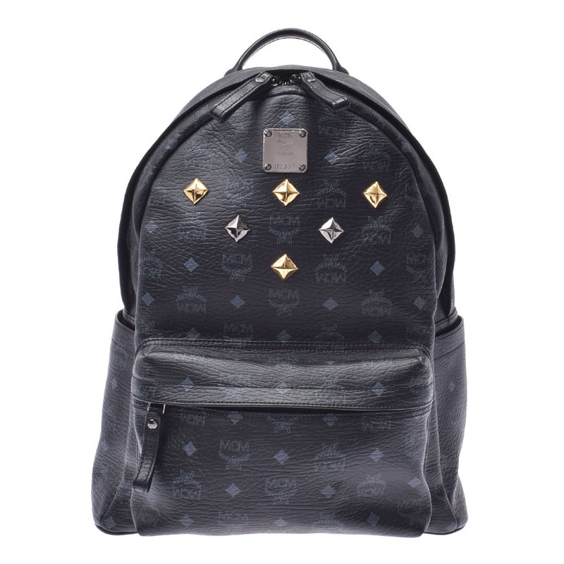 Black mcm backpack with studs new arrivals