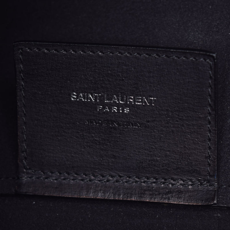 Saint Laurent Saint Laurent穿孔设计黑色中性皮革手提袋AB等级二手Ginzo