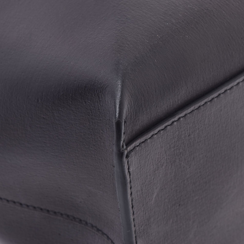 Saint Laurent Saint Laurent穿孔设计黑色中性皮革手提袋AB等级二手Ginzo