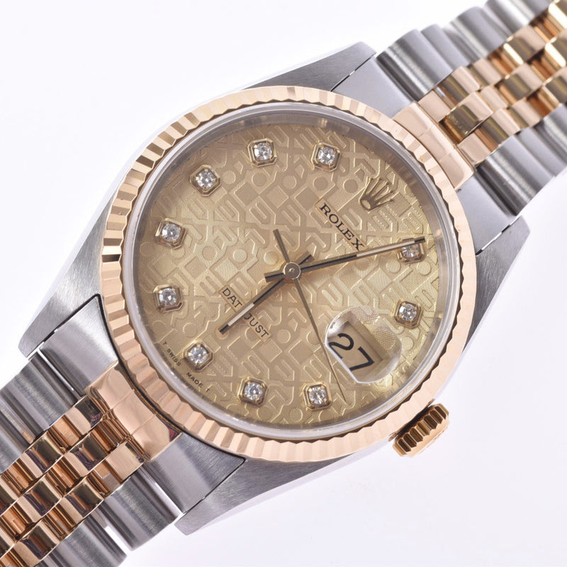 ROLEX Rolex Datejust 10P Diamond 16233G Boys YG/SS Watch Automatic winding Champagne Computer Dial A Rank Used Ginzo