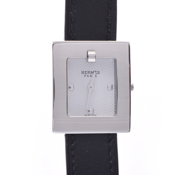 HERMES皮带手表BE1.110□E刻印（约2001年）女士SS /皮革手表石英白色表盘A级二手Ginzo