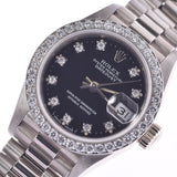 ROLEX Rolex Datejust 10P Diamond Bezel Diamond 69139G Ladies K18WG Automatic Watch Black Dial A Rank Used Ginzo