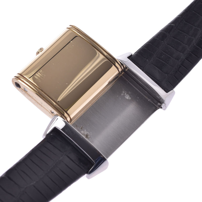 JAEGER-LECOULTRE ジャガー・ルクルト ミニレベルソ 3Pダイヤ 140.106.5 レディース SS/YG/革 腕時計 クオーツ シャンパン文字盤 ABランク 中古 銀蔵