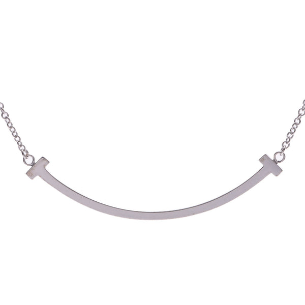 TIFFANY&Co. Tiffany T Smile Ladies K18WG Necklace A Rank Used Ginzo