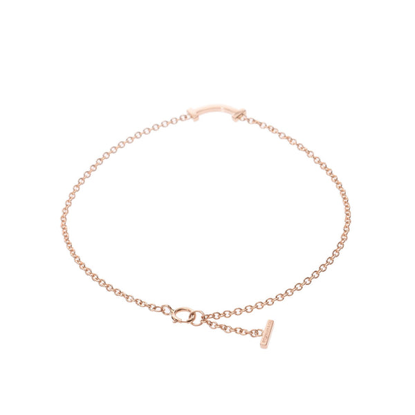 TIFFANY&Co. Tiffany t smile micro bracelet women'S K18PG bracelet a-rank second-hand silver