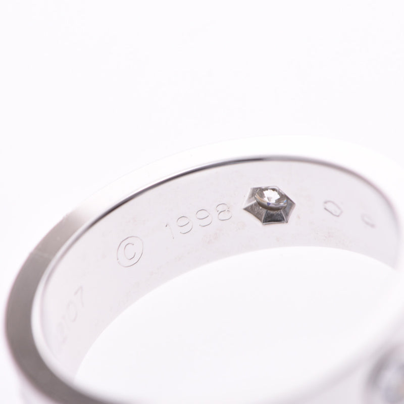 CARTIER Love Ring Half Diamond #50 10 Women's K18WG/Dialing Ring A Rank Used Ginzo