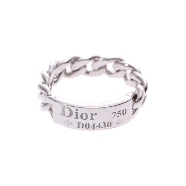 Christian Dior Golmette链式戒指＃50 10.5 No.女士K18WG戒指/戒指A级二手Ginzo