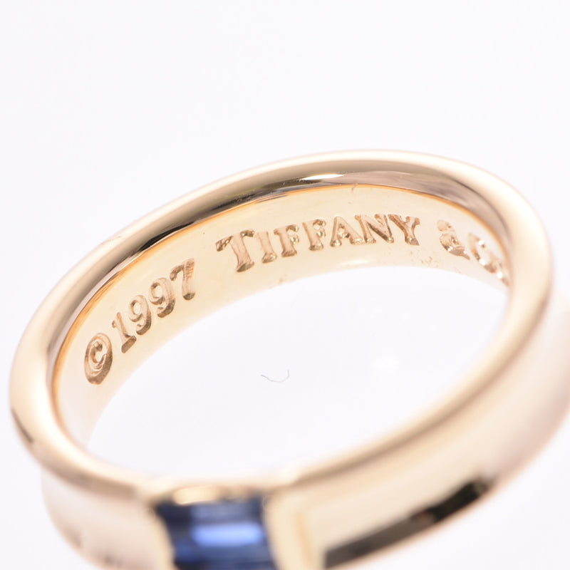 TIFFANY＆Co。蒂芙尼（Tiffany）堆叠戒指9号女士蓝宝石/ K18YG戒指/环