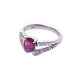 Other Ruby's 0.98ct/ Diamond 0.25ct 13. Unsex Pt900. Platinum Pt900. Platinum ring. A-Rank, used silver storehouse.