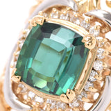 Tourmaline 3.91ct diamond 0.26ct 14 Lady's K18 ring, ring A rank used silver storehouse