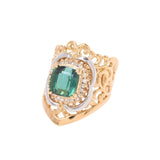 Tourmaline 3.91ct diamond 0.26ct 14 Lady's K18 ring, ring A rank used silver storehouse