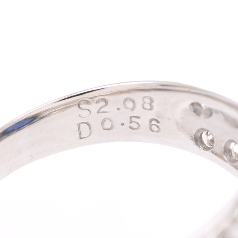 Sapphire 2.98ct Diamond 0.56ct Diamond 12 Ladies Pt900 Platinum Platinum Rings Ring A Rank Used Ginzō