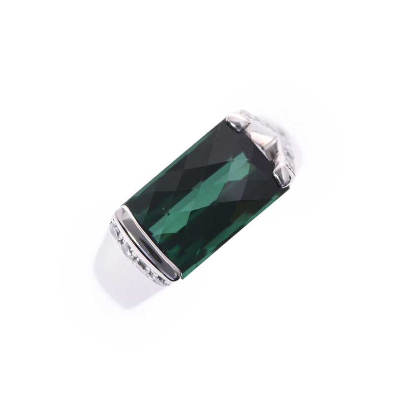 Other Green Tourmaline 4.65ct Diamond 0.22ct 12.5 Women's Pt900 Platinum Ring Ring A Rank Used Ginzo