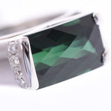 Other Green Tourmaline 4.65ct Diamond 0.22ct 12.5 Women's Pt900 Platinum Ring Ring A Rank Used Ginzo