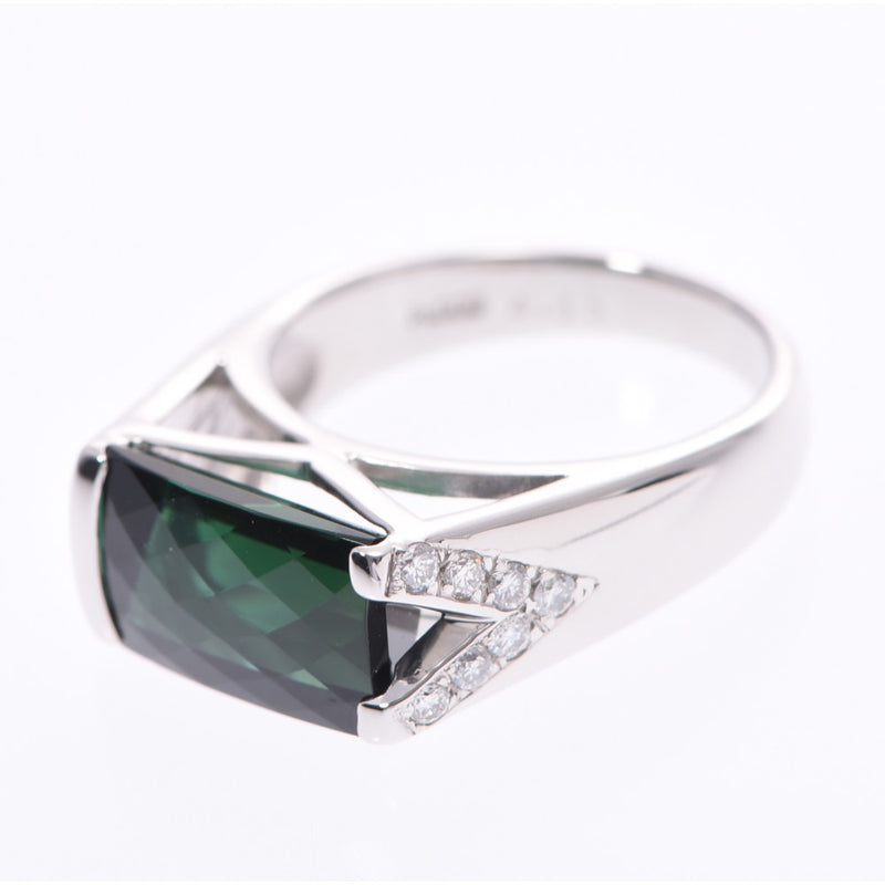 Other Green Tourmaline 4.65ct Diamond 0.22ct 12.5 Women's Pt900 Platinum Ring Ring A Rank Used Ginzo