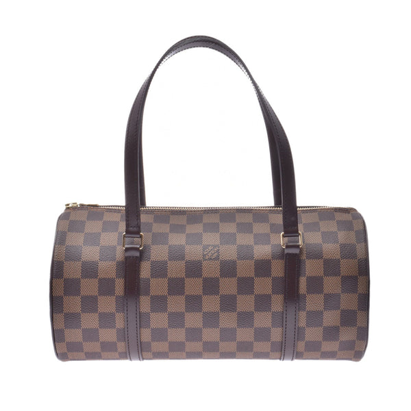 LOUIS VUITTON路易威登Damier Papillon L棕色N51303女士Damier帆布手提包A级二手Ginzo