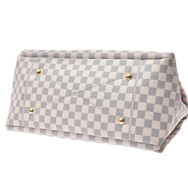 LOUIS VUITTON Louis Vuitton Damier Azure Azi MM White N41174 Ladies Damier Azure Canvas One Shoulder Bag B Rank Used Ginzo