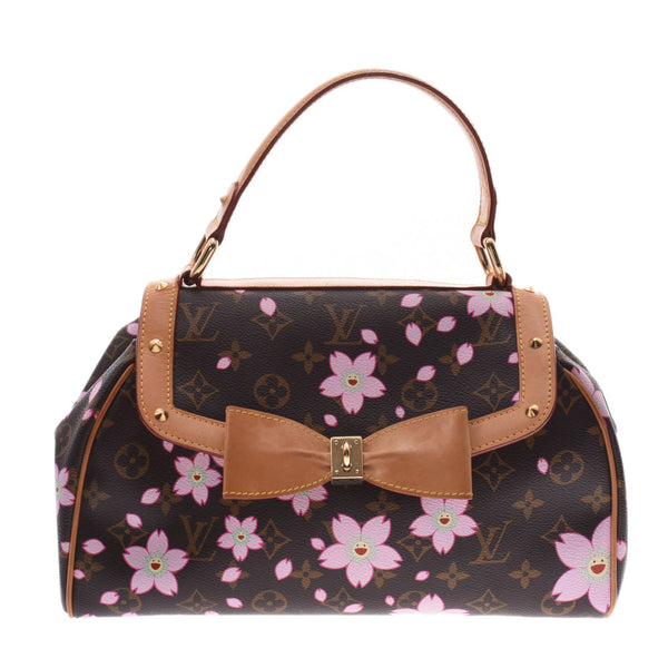 LOUIS VUITTON ルイヴィトン モノグラム チェリーブロッサム サックレトロPM ブラウン/ピンク M92012 レディース ハンドバッグ Bランク 中古 銀蔵