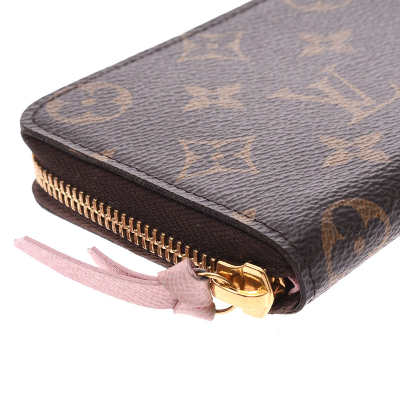 LOUIS VUITTON Louis Vuitton Monogram Portofeuil Clemence Rose Ballerine M61298 Ladies Monogram Canvas Long Wallet A Rank Used Ginzo