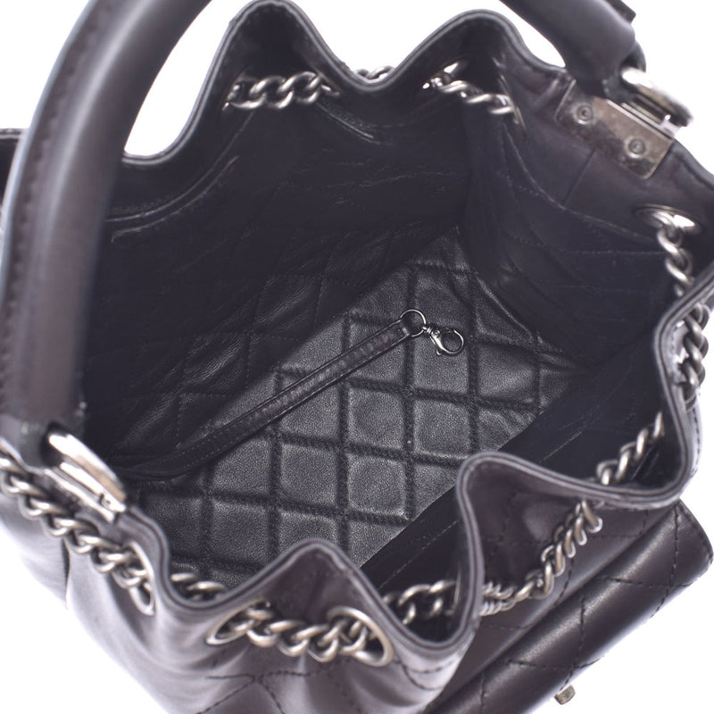 CHANEL Chanel Matrasse 2WAY Bag Black Silver Hardware Ladies Lambskin Backpack Day Pack A Rank Used Ginzo