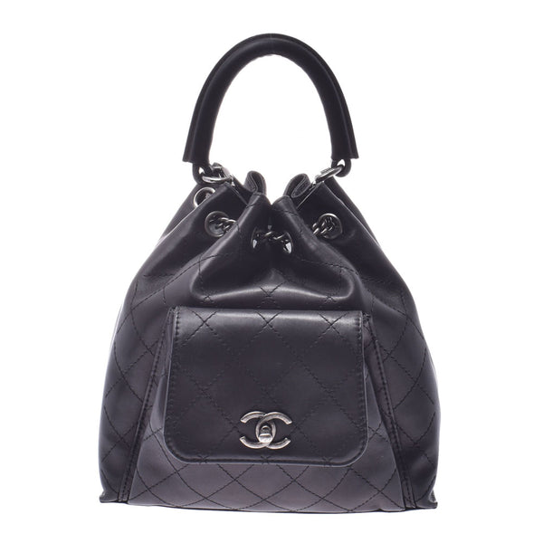 CHANEL Chanel Matrasse 2WAY Bag Black Silver Hardware Ladies Lambskin Backpack Day Pack A Rank Used Ginzo
