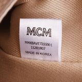 MCM Emushi Eimu包卸下链子包附着米色女士皮革帆布背包A等级二手银藏
