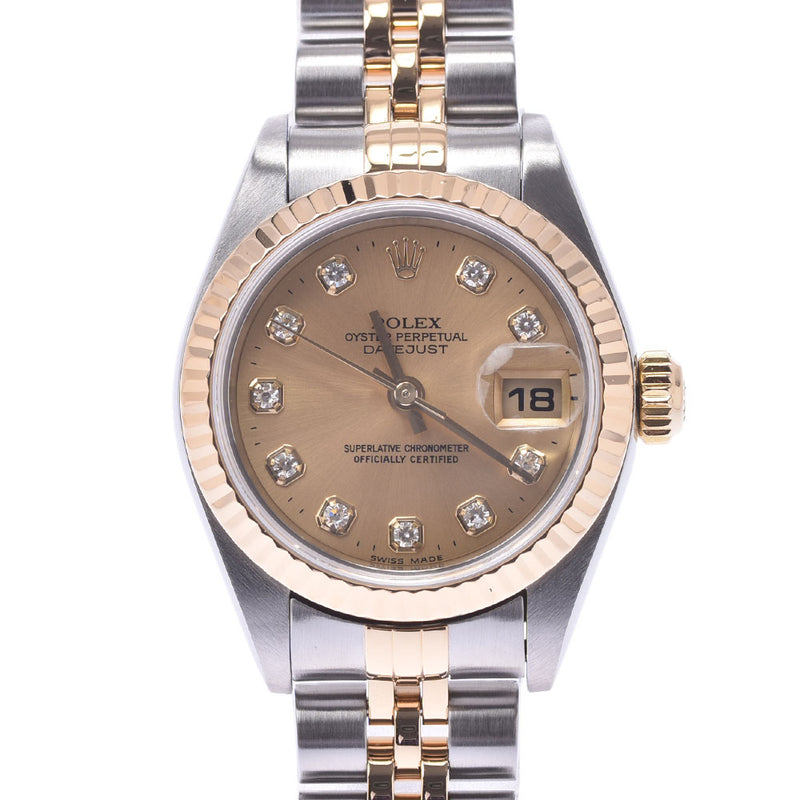 ROLEX Rolex Datejust 10P Diamond 79173G Ladies YG/SS Watch Automatic winding Champagne Dial A Rank Used Ginzo