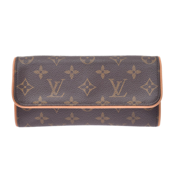 LOUIS VUITTON ルイヴィトン モノグラム ポシェットツインPM ブラウン M51854 ユニセックス モノグラムキャンバス ショルダーバッグ Bランク 中古 銀蔵