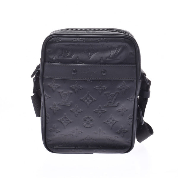 LOUIS VUITTON Louis Vuitton Monogram Shadow Danub PM Black M43681 Men's Leather Shoulder Bag Shin-Do Used Ginzo