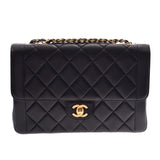 CHANGEEL Chanel, Matrasse, chain, black gold, gold, gold, gold, gold, silver, shoulder bag, B, rank used, silver.