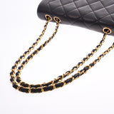 CHANGEEL Chanel, Matrasse, chain, black gold, gold, gold, gold, gold, silver, shoulder bag, B, rank used, silver.