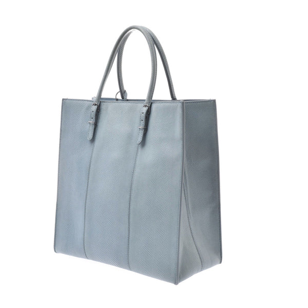 BALENCIAGA Balenciaga The Paper Tote Bag Light Blue Unisex Calf Handbag B Rank Used Ginzo