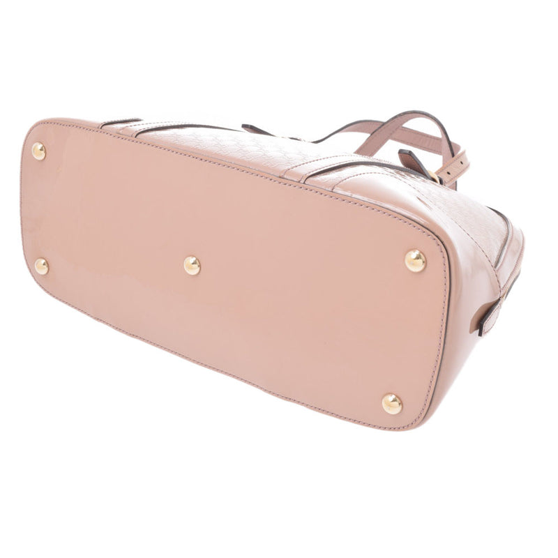 GUCCI Gucci GG pattern 2WAY bag pink beige 309617 Ladies enamel handbag B rank used Ginzo