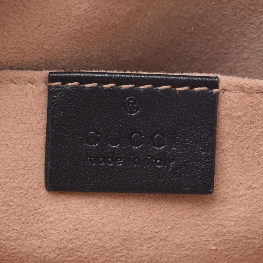 グッチGGマーモント ショルダーバッグ ミニ 黒 ゴールド金具