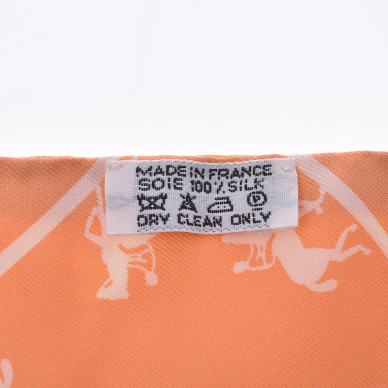 HERMES Hermes Twilly Arlyle/Le ALLURE riding on orange/white Ladies, silk scarf, A-rank second-hand silver,