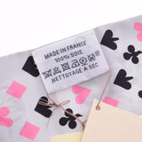 HERMES Hermes Twilly New Tag Jude De Cartes Playing Card Pattern Gray/White/Black Ladies Silk Scarf Unused Ginzo