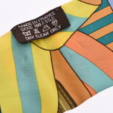 HERMES Twilly Sangle/SANGLES Green/Orange/Yellow Ladies Silk Scarf A Rank Used Ginzo