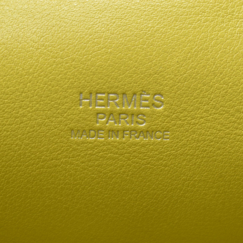 HERMES tool box 26 2WAY bag lime silver metal fittings □O engraved (around 2011) Ladies Vouswift handbag B rank used Ginzo