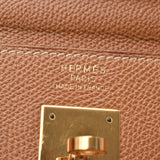 HERMES Hermes Kelly 35 outer sewn 2WAY bag gold gold metal fittings ○ T stamped (around 1990) ladies kushbell handbag AB rank used silver warehouse